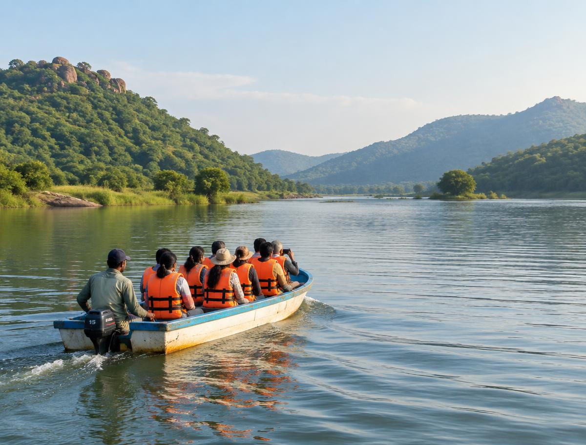 Boating on the Krishna backwaters